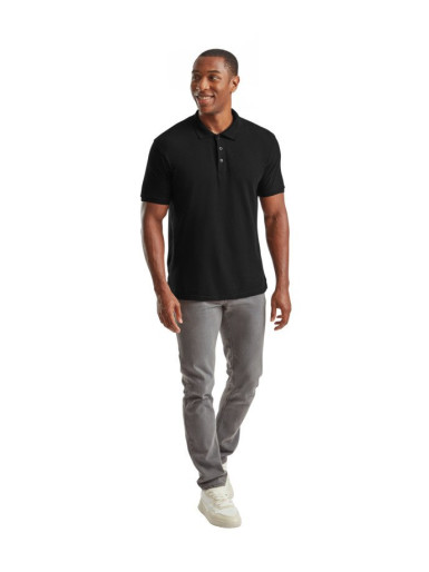 Fruit of the Loom, Premium Polo, premium men's polo shirt, black, XL
