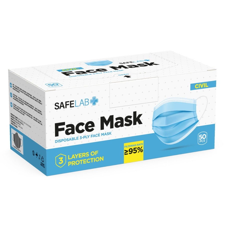 DFM 50, disposable face mask, sky blue