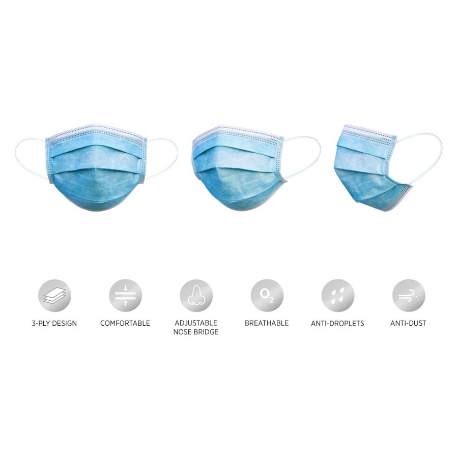 DFM 50, disposable face mask, sky blue