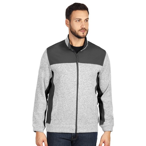 JUPITER, unisex softshell and knitted fleece jacket, ash