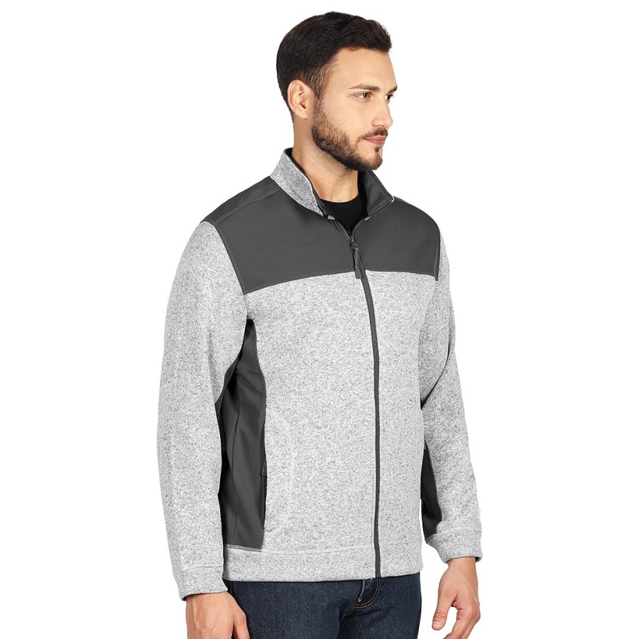 JUPITER, unisex softshell and knitted fleece jacket, ash
