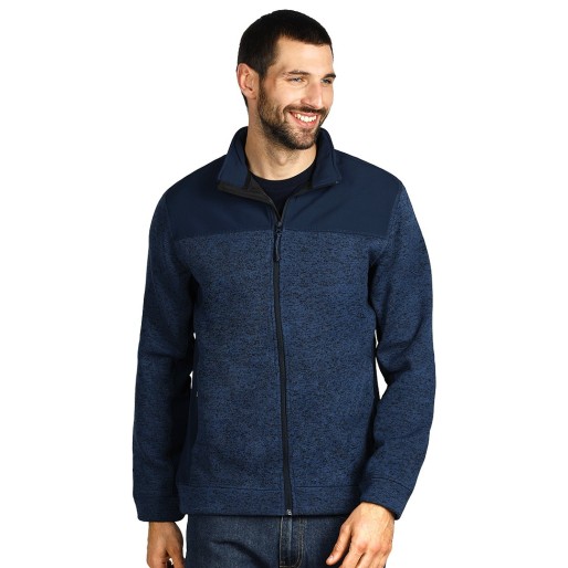 JUPITER, unisex softshell and knitted fleece jacket, blue