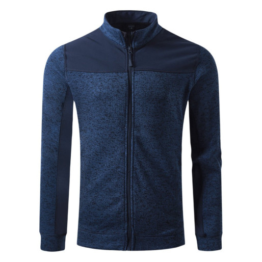 JUPITER, unisex softshell and knitted fleece jacket, blue