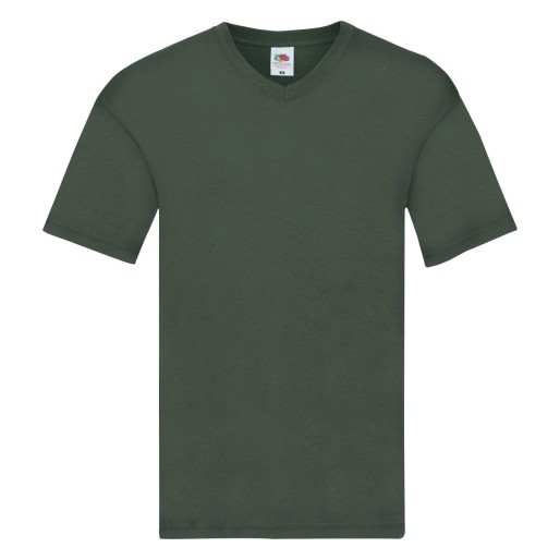 Fruit of the Loom, Original V-neck T, Men's V-neck T-shirt, Forest Green, S