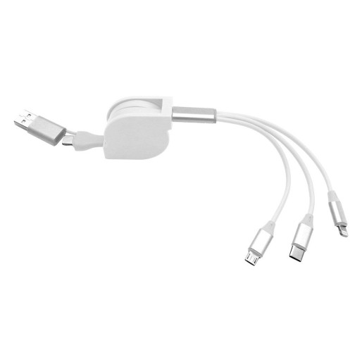 FLASH 60W 6IN1, usb type-c kabl za punjenje i prenos podataka, 6 u 1, 60w, beli