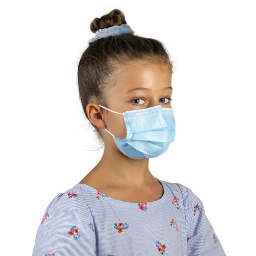 DFM KIDS 50, disposable face mask for kids, sky blue
