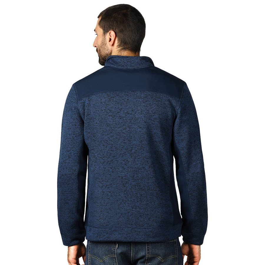 JUPITER, unisex softshell and knitted fleece jacket, blue