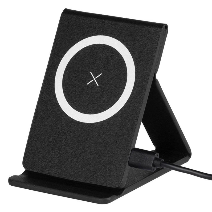 MAXWELL, foldable mobile phone holder and wireless charger, 15w, black