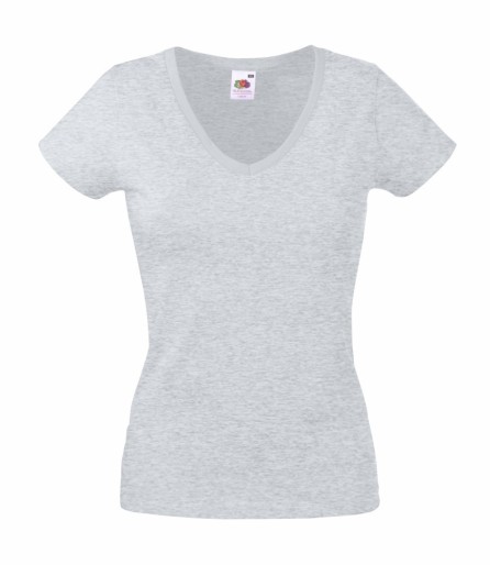 Fruit of the Loom, Ladies Valueweight V-Neck T, Women's V-neck T-shirt, Ash Gray, L