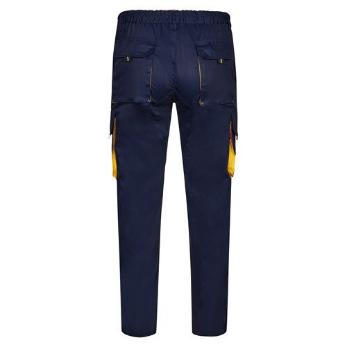 VL HYPNOS. Two-tone multi-pocket twill trousers (200g/m²), in cotton (35%) and polyester (65%)