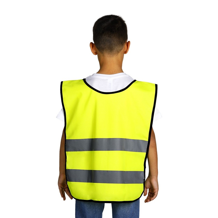 GLOW KID, kid's fluoroscent safety reflective vest, neon yellow