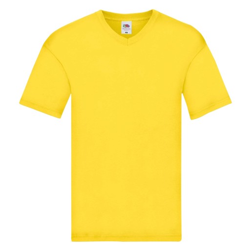Fruit of the Loom, Original V-neck T, Men's V-neck T-shirt, Yellow, S