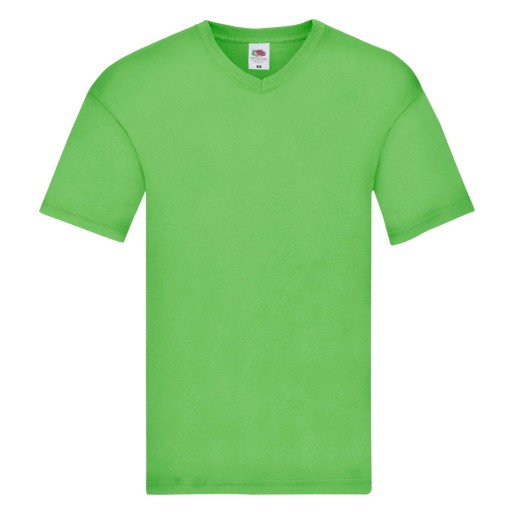 Fruit of the Loom, Original V-neck T, Men's V-neck T-shirt, lime, S