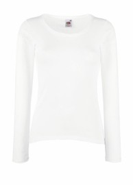 Fruit of the Loom, Ladies Valueweight Long sleeve T, ženska majica dugih rukava, Bela,XS