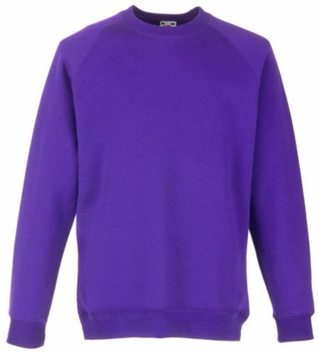 Fruit Of The Loom, Kids Classic Raglan Sweat, Kids Sweatshirt, Purple, 7-8 p.m.