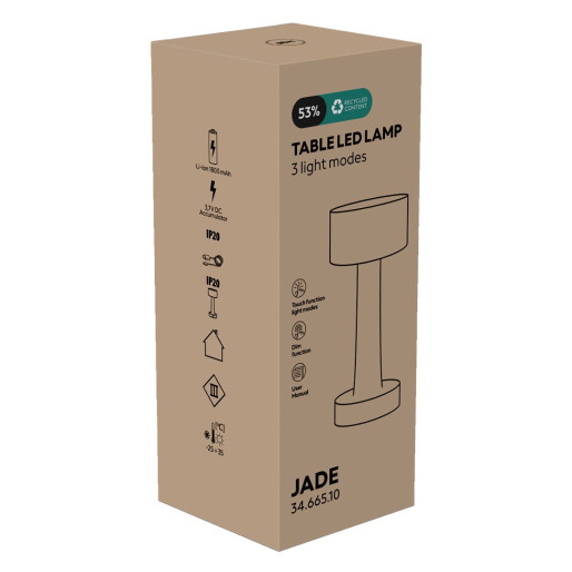 JADE, led stona lampa crna