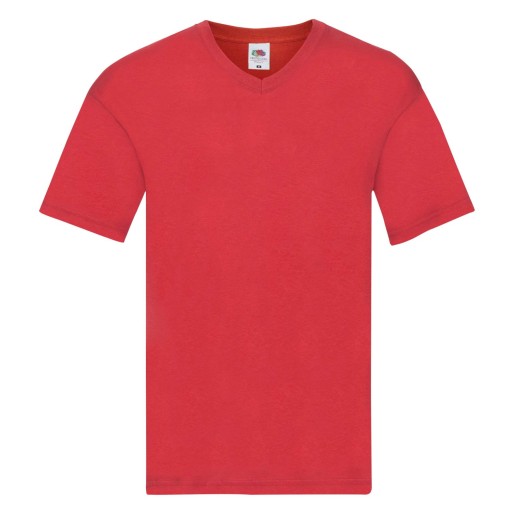 Fruit of the Loom, Original V-neck T, Men's V-neck Short Sleeve Red, M
