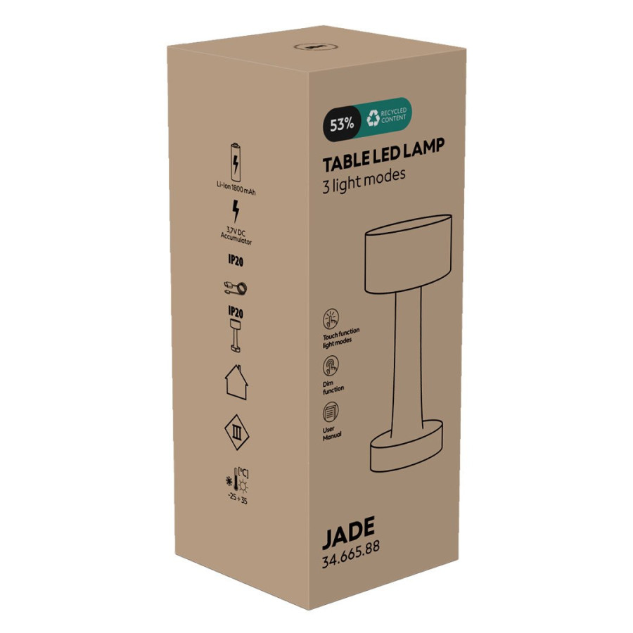 JADE, led stona lampa sjajno metalna