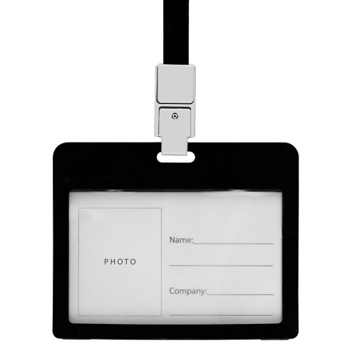 HOLDING, plastični uložak za identifikacionu karticu sa trakicom, crni
