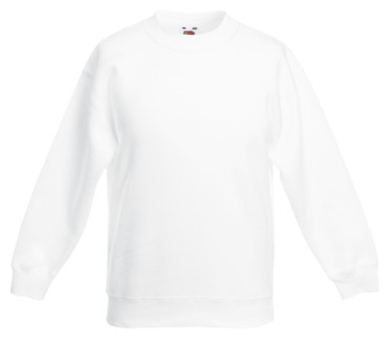 Fruit Of The Loom, Kids Classic Set-in Sweat, duks za decu, bela, 14-15