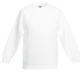 Fruit Of The Loom, Kids Classic Set-in Sweat, duks za decu, bela , 3-4