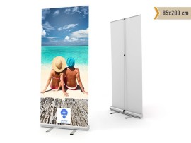 Roll-up, reklamni aluminijumski pano sa mehanizmom za samouvlačenje, bez platna