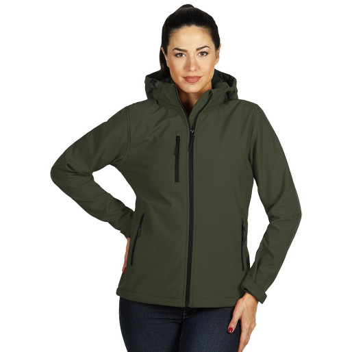 PROTECT WOMEN, ženska softshell jakna sa skidajućom kapuljačom maslinasta