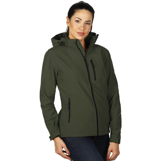 PROTECT WOMEN, ženska softshell jakna sa skidajućom kapuljačom maslinasta
