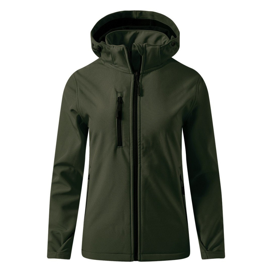 PROTECT WOMEN, ženska softshell jakna sa skidajućom kapuljačom maslinasta