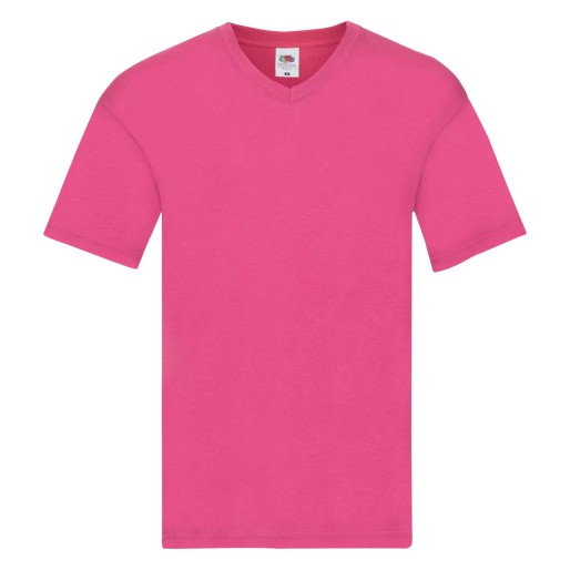 Fruit of the Loom, Original V-neck T, Men's V-neck T-shirt, Fuchsia, M