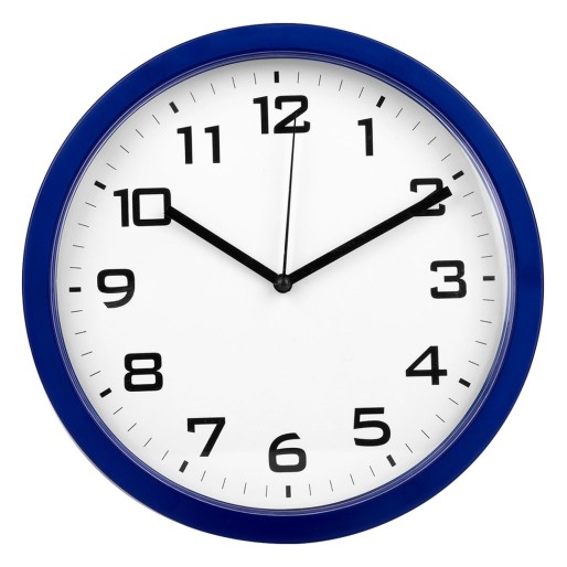 TIME, plastic wall clock, blue