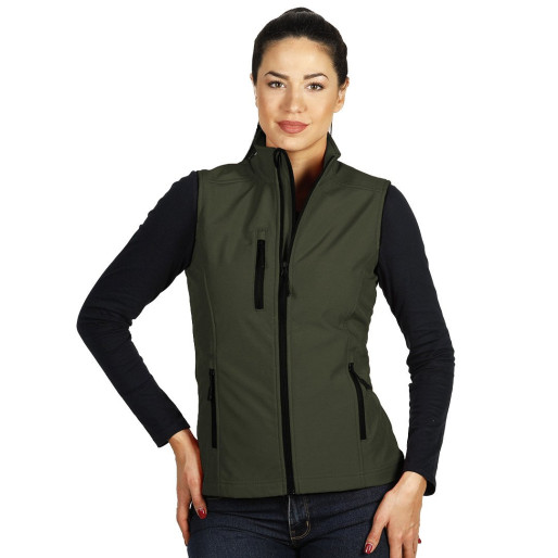 SKIPPER VEST WOMEN, women's softshell bodywarmer, olive