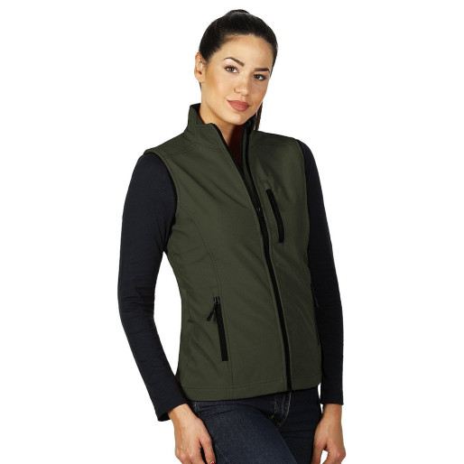 SKIPPER VEST WOMEN, women's softshell bodywarmer, olive