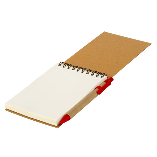 ORGANIC, notebook with pen, red
