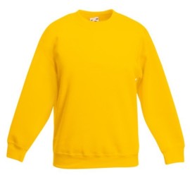 Fruit Of The Loom, Kids Classic Set-in Sweat, Kids Sweatshirt, Sunflower Yellow, 7-8