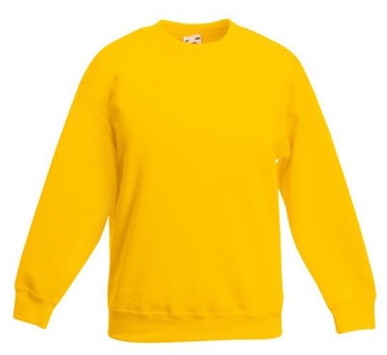 Fruit Of The Loom, Kids Classic Set-in Sweat, Kids Sweatshirt, Sunflower Yellow, 7-8