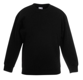 Fruit Of The Loom, Kids Classic Set-in Sweat, Kids Sweatshirt, Black 12-13