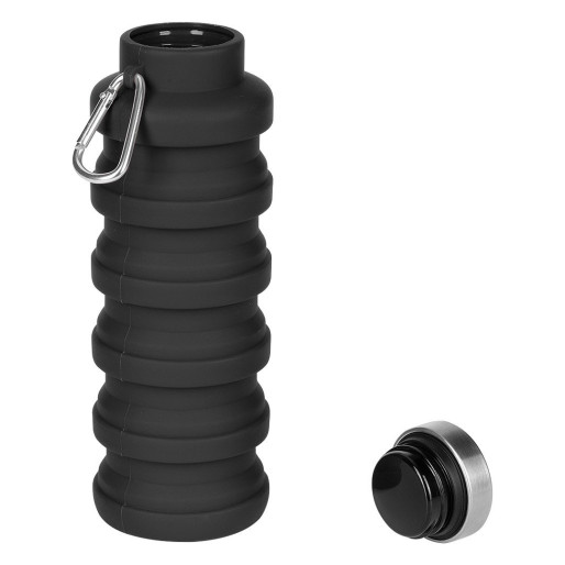 MONTANA, foldable water bottle, 500 ml, black