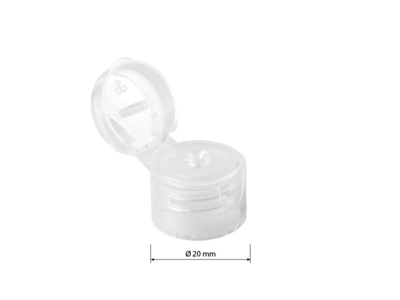 FLIP CAP 20-410, plastic cap, transparent