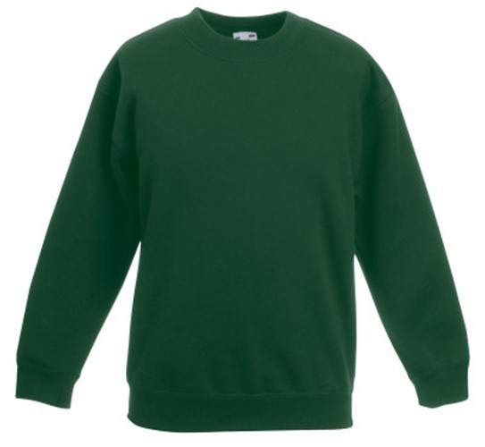 Fruit Of The Loom, Kids Classic Set-in Sweat, Kids Sweatshirt, Forest Green, 14-15