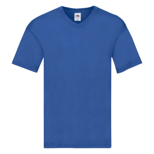 Fruit of the Loom, Original V-neck T, Men's V-neck T-shirt, royal blue, L