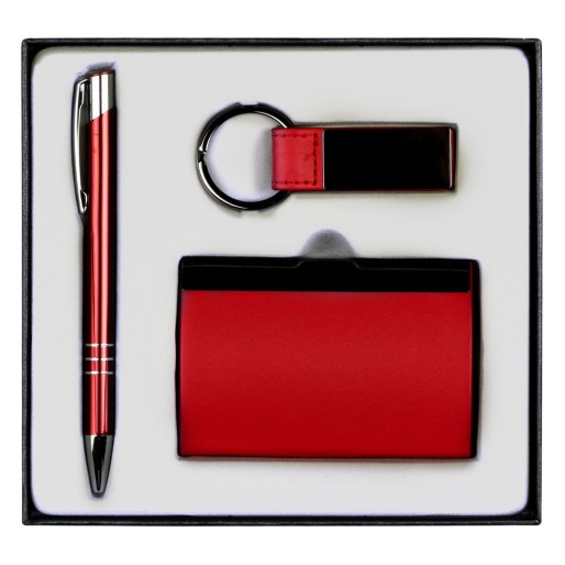 MORRIS, poslovni set u poklon kutiji, crveni
