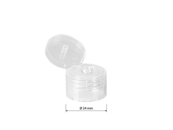 FLIP CAP 24-410, plastic cap, transparent