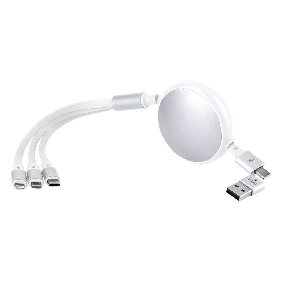 KEPLER 6IN1, usb type-c kabl za punjenje i prenos podataka, 6 u 1, 60w, beli