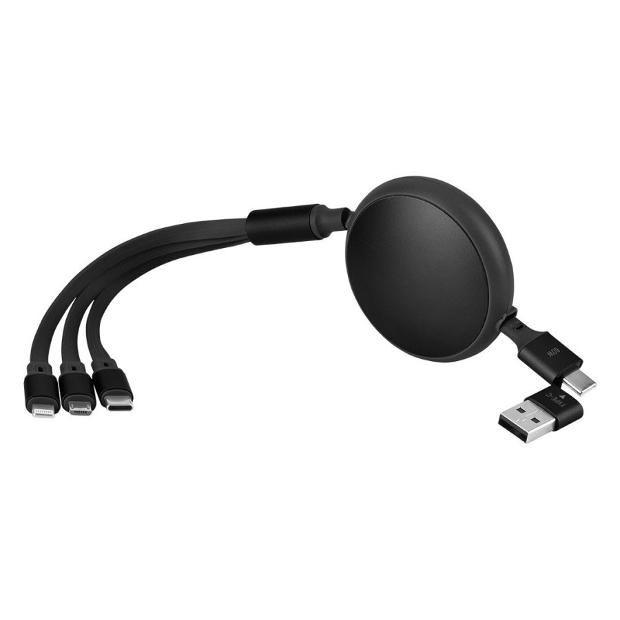 KEPLER 6IN1, usb type-c kabl za punjenje i prenos podataka, 6 u 1, 60w, crni