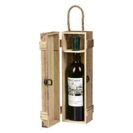 BAROQUE, wooden single bottle gift box, beige