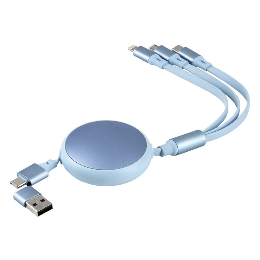 KEPLER 6IN1, usb type-c kabl za punjenje i prenos podataka, 6 u 1, 60w, svetlo plavi