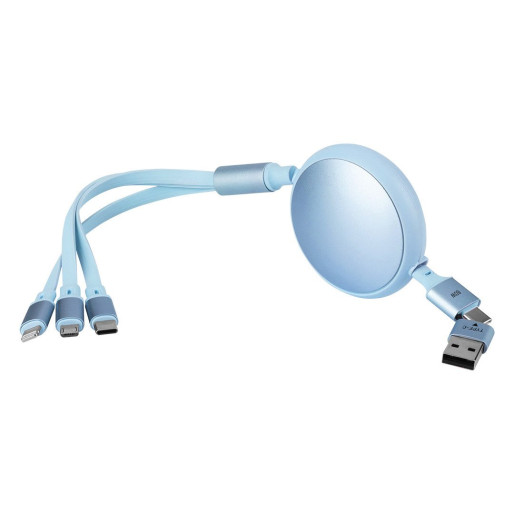 KEPLER 6IN1, usb type-c kabl za punjenje i prenos podataka, 6 u 1, 60w, svetlo plavi