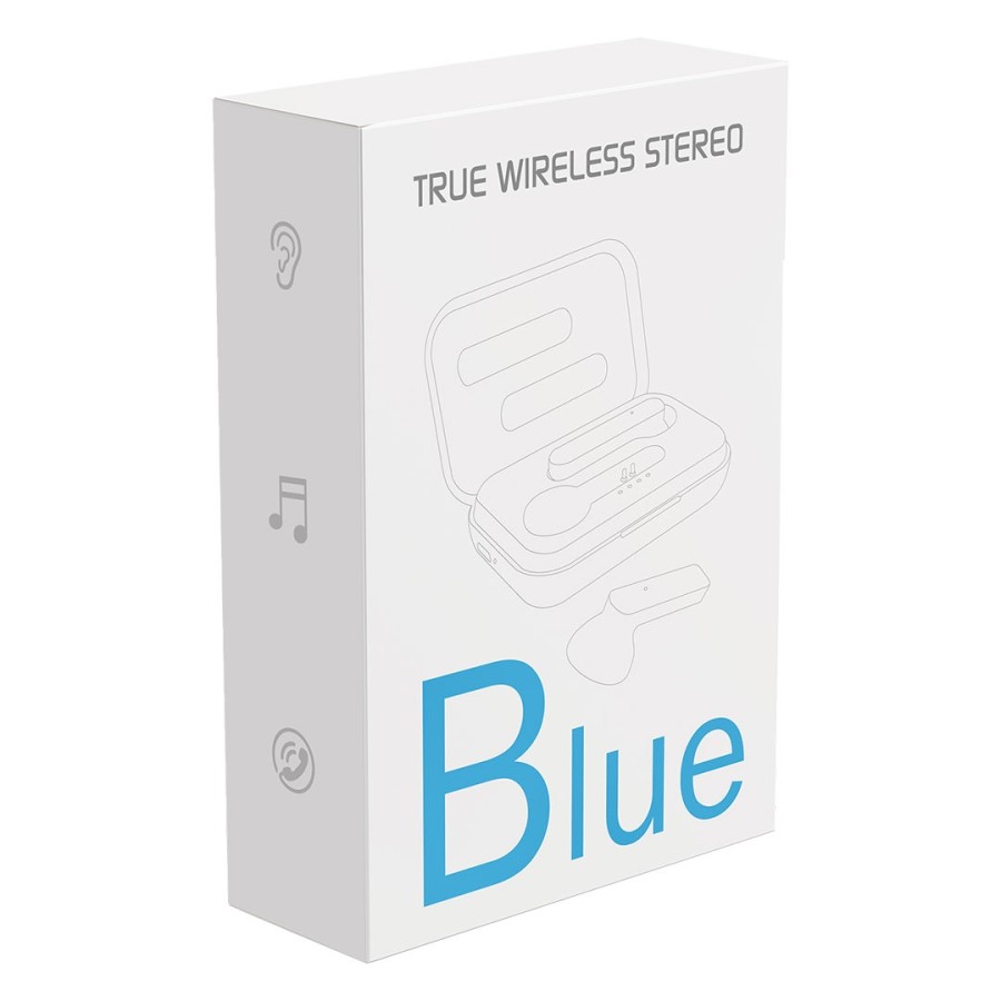 BLUE, wireless stereo headphones, white