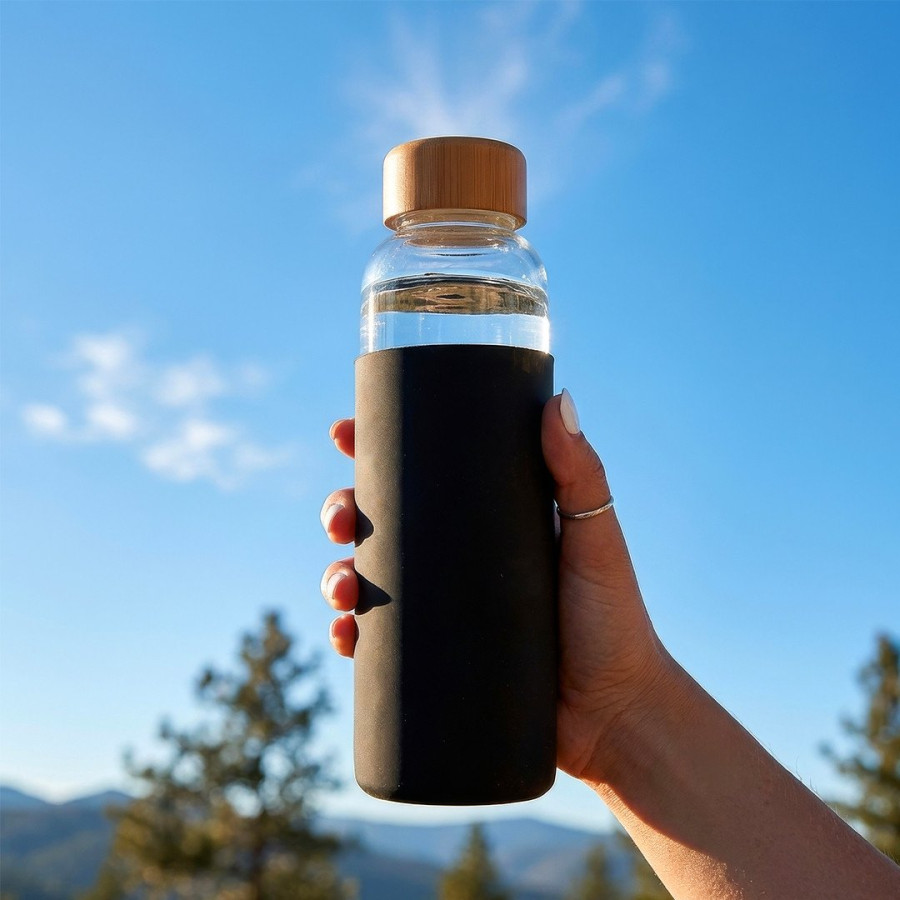 ADA, sports bottle with silicone sleeve, 500 ml, black